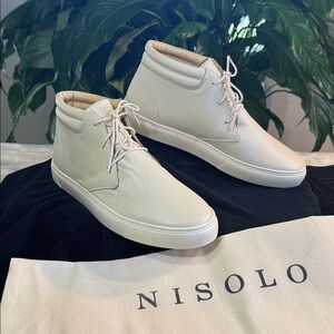 Nisolo Cortez Cream/Bone Leather Mid-Top Chukka Boots - Men's 9.5
